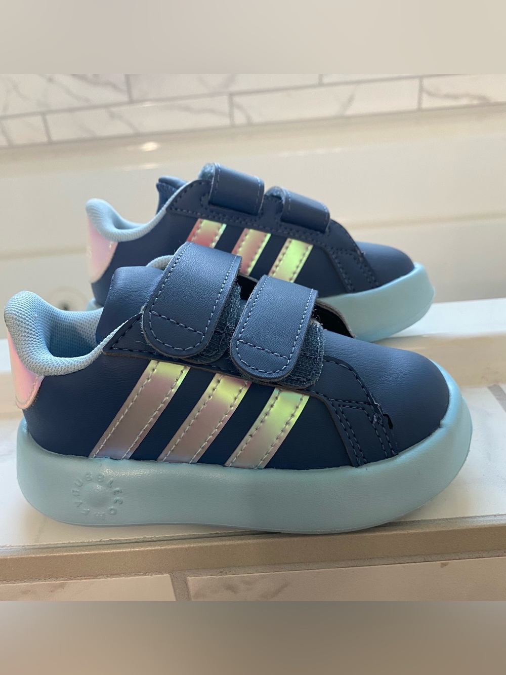 Toddler Adidas Grand Court 2.0, Bubble Comfy sole, blue leather, 6T